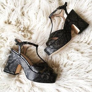 Pour La Victoire Nolla Snake Embossed Platform Sandal